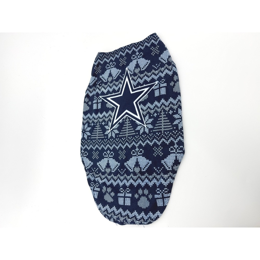 NFL Dallas Cowboys Dog‎ Sweater Navy Blue Fair Isle Holiday Pet Vest Large